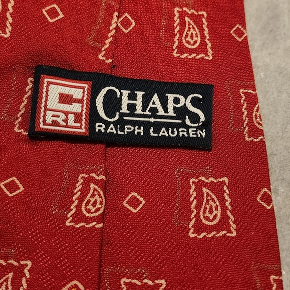 Chaps Ralph Lauren Men's Silk Neck Tie Made in USA Red - Picture 5 of 6